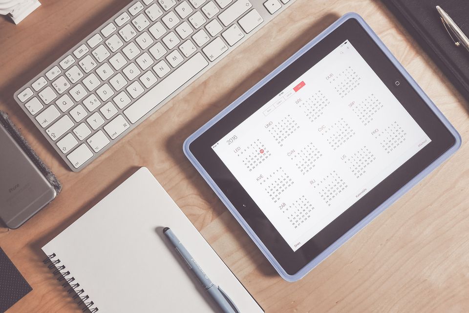 Calendario en una Tablet